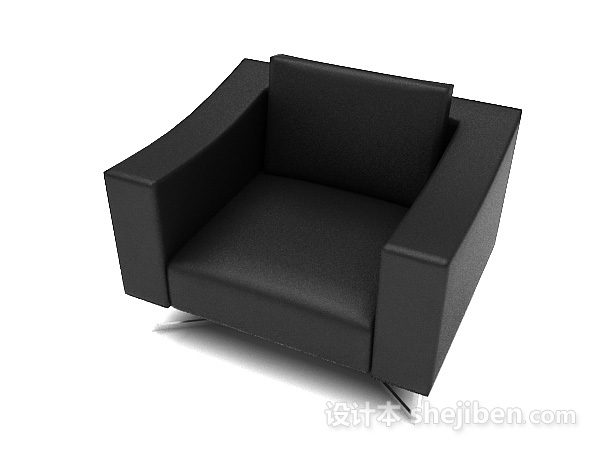 现代风格黑沙发3d模型下载