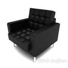 现代休闲黑色单人沙发3d模型下载
