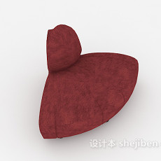 个性休闲红色单人沙发3d模型下载