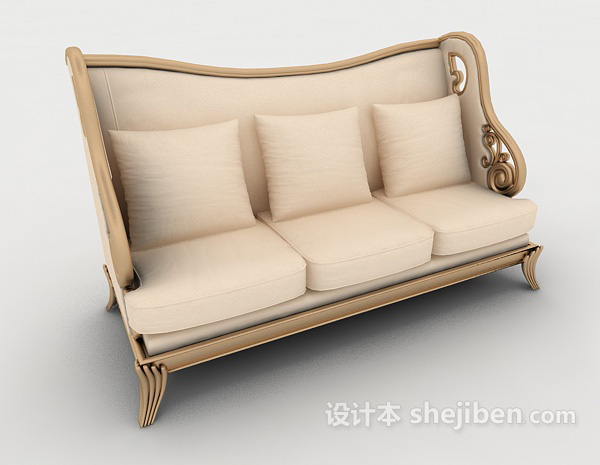 免费高档欧式风格家居沙发3d模型下载