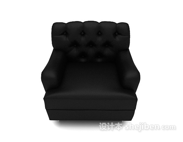 现代风格黑色简约沙发3d模型下载