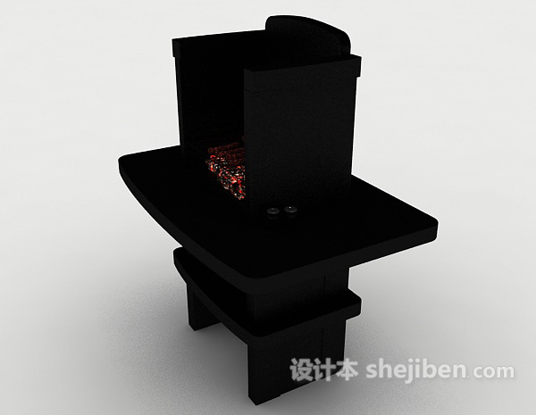 设计本黑色烤炉3d模型下载