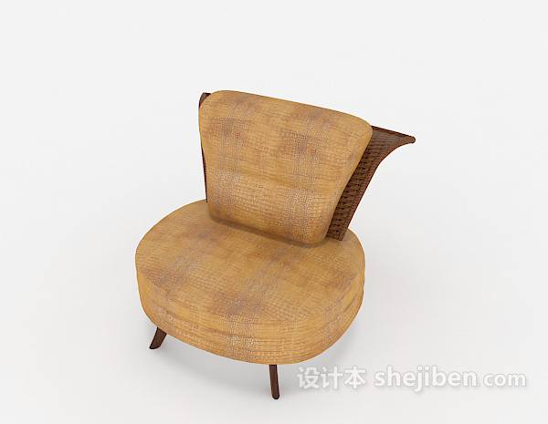 现代风格家居黄色沙发椅3d模型下载