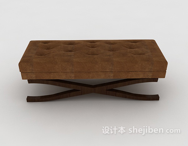 现代风格深棕色沙发凳子3d模型下载