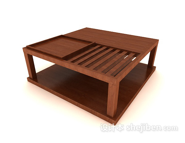免费日式小木桌3d模型下载