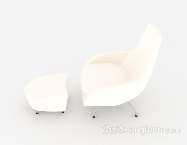 设计本简约白色休闲椅子3d模型下载