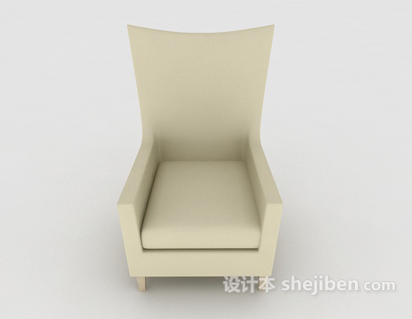 现代风格浅绿色休闲简约单人沙发3d模型下载