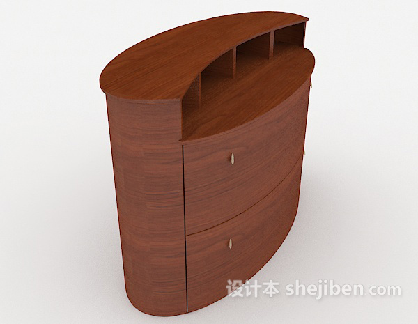 免费现代简约木质柜子3d模型下载