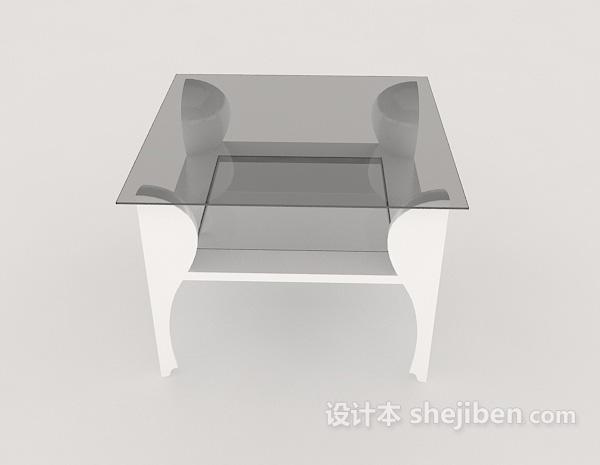 现代风格玻璃边桌3d模型下载