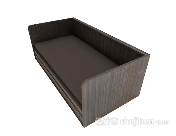 设计本实木简单多人沙发3d模型下载