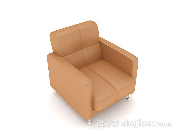 棕色休闲单人沙发