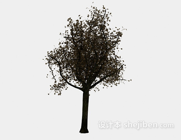 现代风格枫叶树3d模型下载