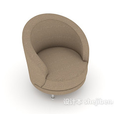 个性休闲棕色单人沙发3d模型下载