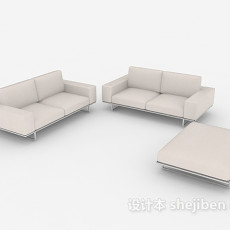 简约灰白色组合沙发3d模型下载