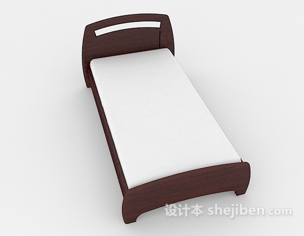 现代风格常见单人床3d模型下载