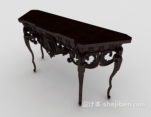 中式风格雕花书桌3d模型下载