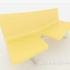 现代浅黄个性双人沙发3d模型下载