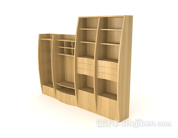 设计本现代家居书柜3d模型下载