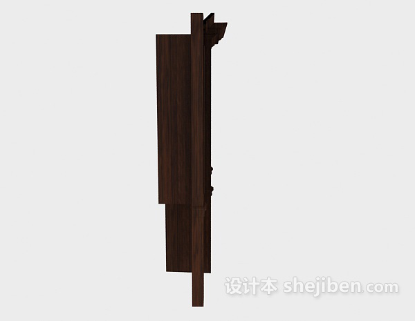 设计本欧式棕色实木书柜3d模型下载