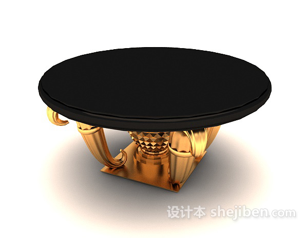 新中式华丽餐桌3d模型下载