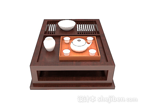 日式风格日式小茶几3d模型下载