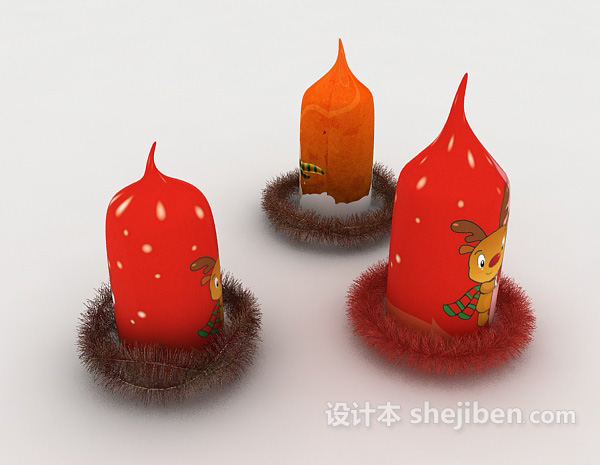 设计本圣诞蜡烛3d模型下载