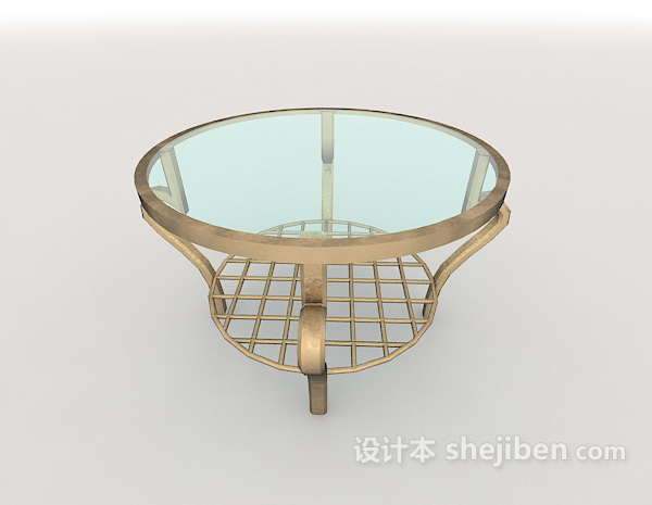 免费欧式风格玻璃茶几3d模型下载