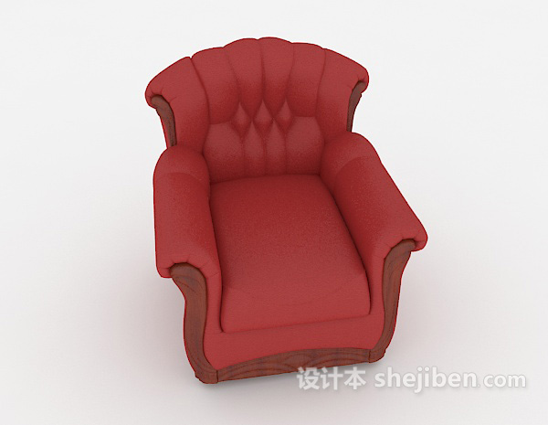 欧式高档红色沙发3d模型下载