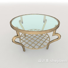 欧式风格玻璃茶几3d模型下载