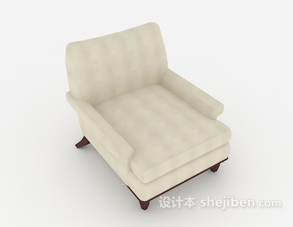 浅灰色家居休闲单人沙发3d模型下载