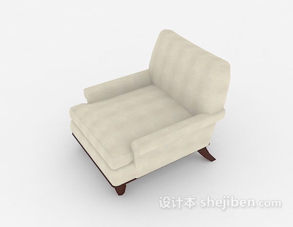 免费欧式家居简约灰色单人沙发3d模型下载
