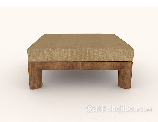 现代风格简约方形沙发凳3d模型下载