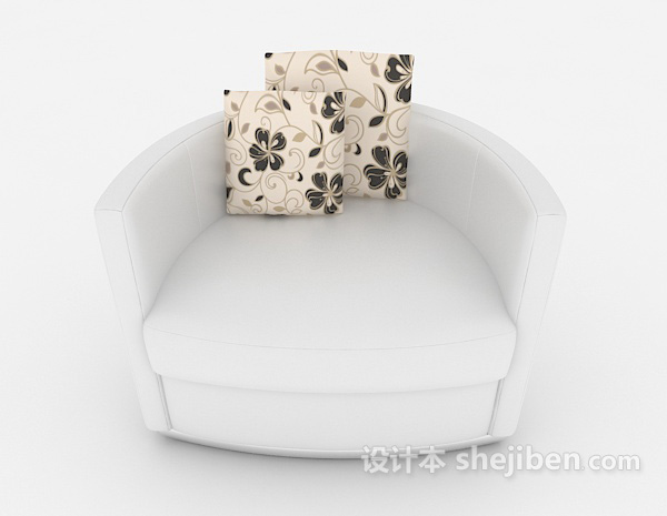 现代风格白色单人沙发3d模型下载