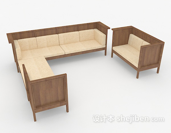 现代木质个性组合沙发