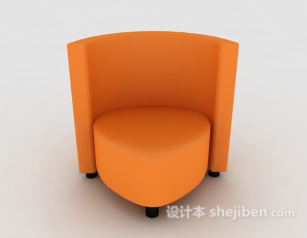 现代风格黄色现代简约单人沙发3d模型下载