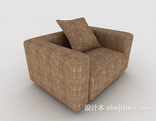 棕色方形单人沙发