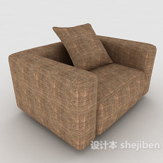棕色方形单人沙发3d模型下载