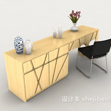 现代简单桌椅组合3d模型下载