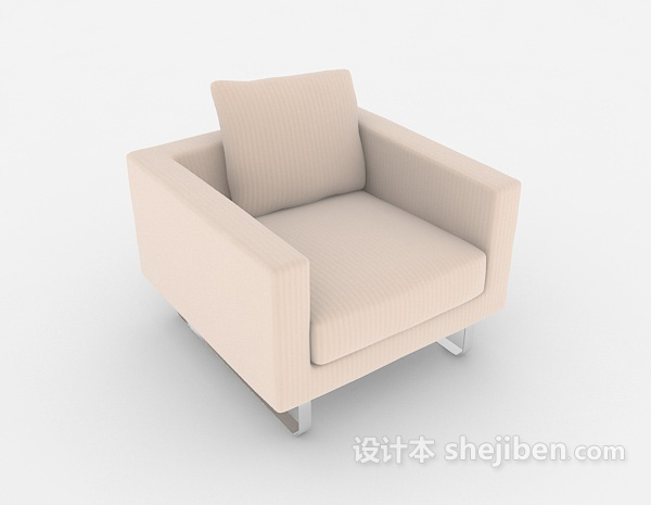 白色方形沙发3d模型下载