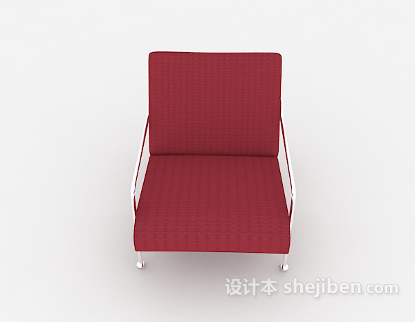 现代风格现代简约红色休闲椅3d模型下载