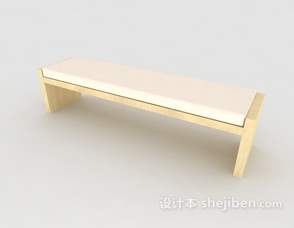 免费休闲长板凳3d模型下载
