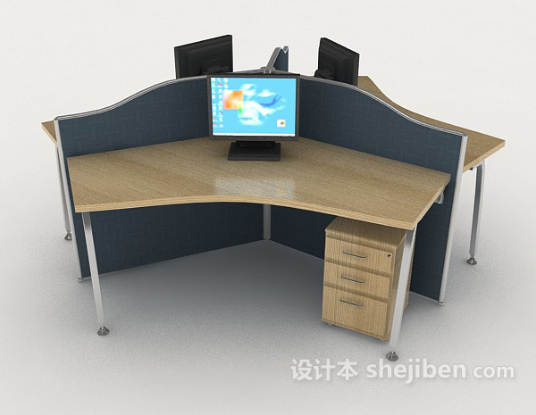 免费个性办公桌3d模型下载