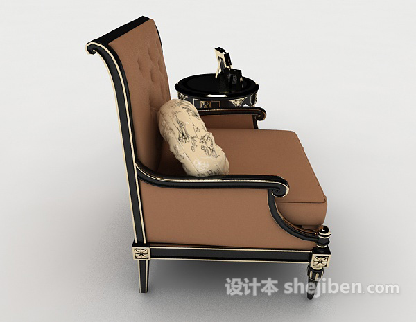 设计本欧式花边单人沙发3d模型下载