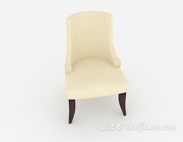 现代风格现代家居米黄色椅子3d模型下载