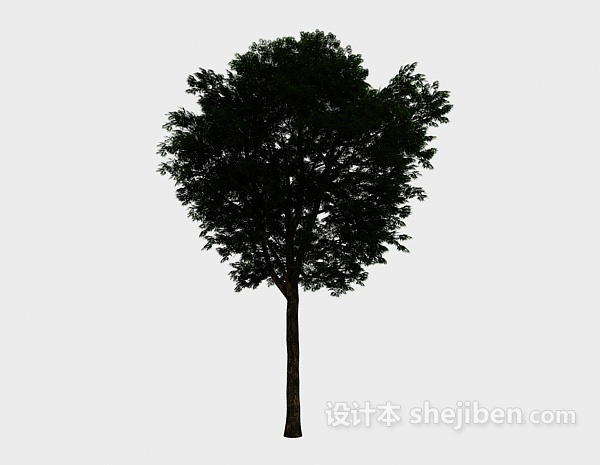 免费庭院圆大树3d模型下载
