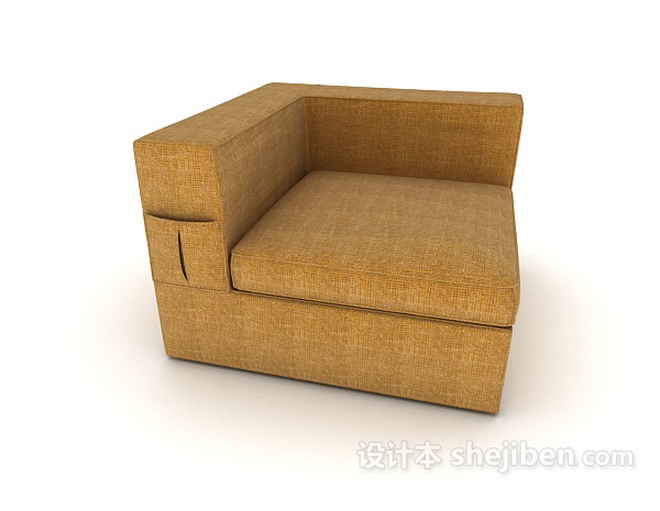 方形单人沙发3d模型下载