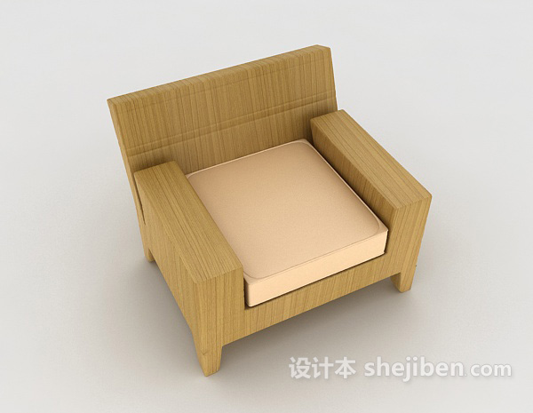 中式风格新中式风格单人沙发3d模型下载