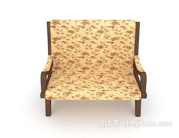 现代风格黄色家居休闲椅3d模型下载