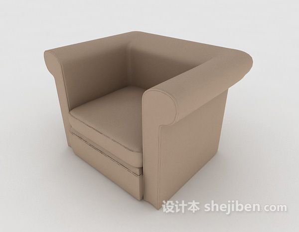 居家简单单人沙发3d模型下载