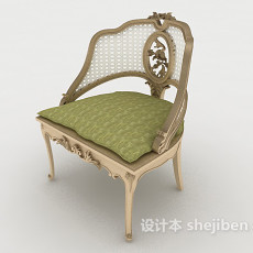 欧式简单梳妆椅3d模型下载